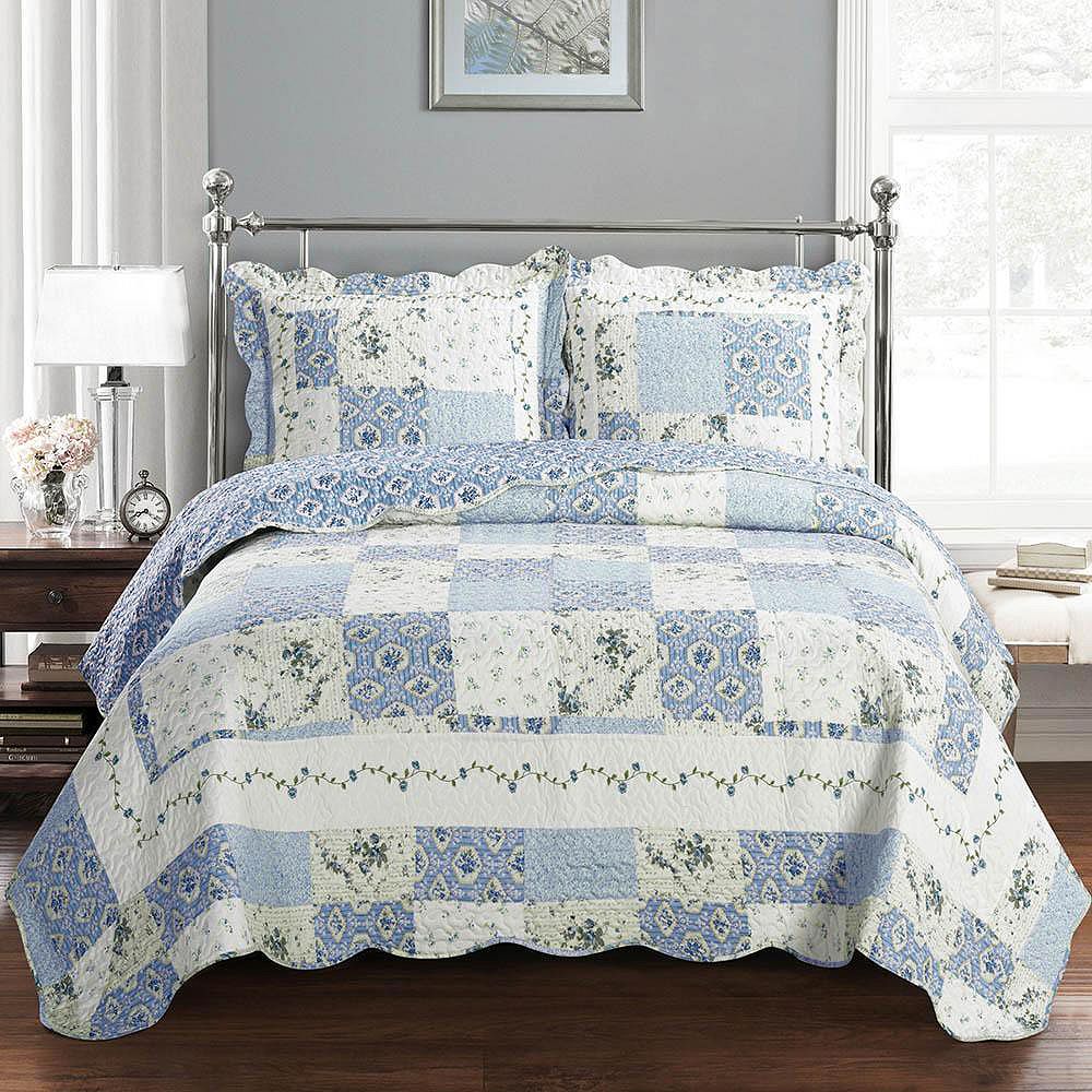 Brea Floral Oversize Full Quilt Bedspread Set