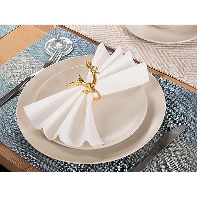Set of 6 Christmas Napkin Rings, Gold Reindeer Holder for Holiday Party Décor