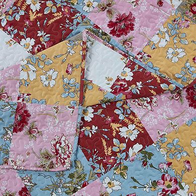 Daphne Floral Patchwork Reversible Quilt - Bedspread Set