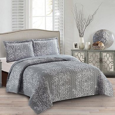 Odette Grey Quilt - Bedspread Set