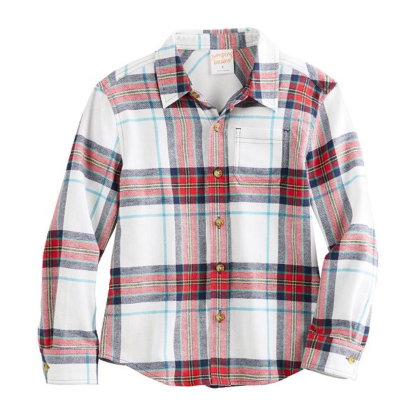 Boys 4-8 Jumping Beans® Long Sleeve Flannel Shirt - Multi Colored Plaid (8)