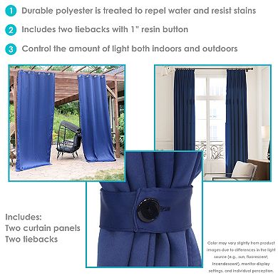 Sunnydaze Outdoor Blackout Curtain Panel - Set of 2