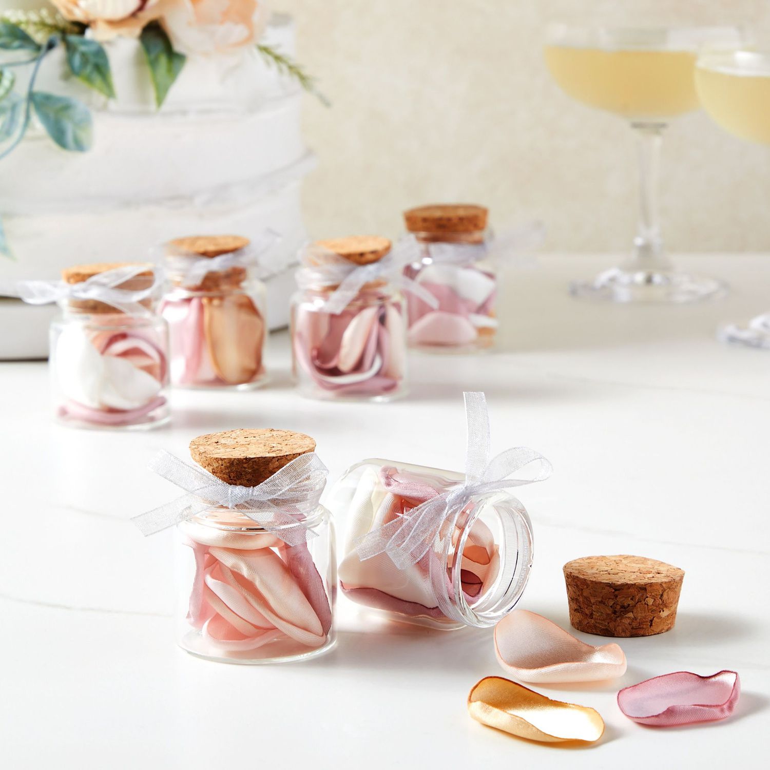 The Twiddlers 12x Mini Glass Bottles With Cork – 50ml – Wedding Favors, DIY Crafts