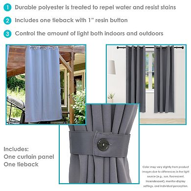 Sunnydaze Outdoor Blackout Curtain Panel with Grommets