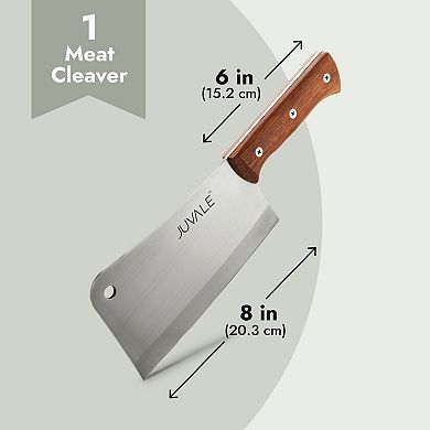 Meat Cleaver Heavy Duty Bone Chopper For Kitchen, Butcher Knife For Chef, 8"