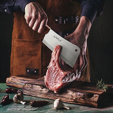 Meat Cleaver Heavy Duty Bone Chopper For Kitchen, Butcher Knife For Chef, 8"