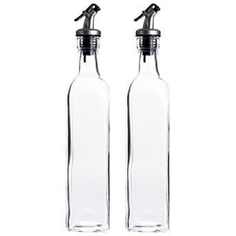 2-Pack Olive Oil and Vinegar Dispenser Set for Kitchen, Restaurant, 17oz/500ml
