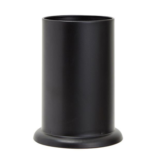 Matte Black Utensil Holder For Kitchen, Metal Straw Container, 5 X 6.5 In