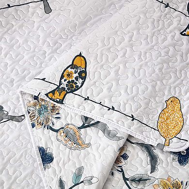 Ayat Paisley Bird Reversible Quilt Bedspread Set