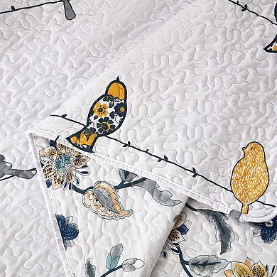 Ayat Paisley Bird Reversible Quilt Bedspread Set