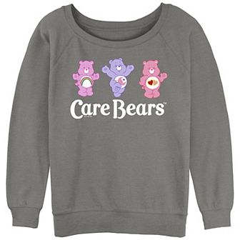 Juniors' Care Bears Best Bears Cheer Bear Bedtime Bear Love A Lot Bear Slouchy Terry Graphic Pullover