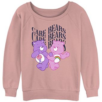 Juniors' Care Bears Share And Cheer Holding Slouchy Terry Graphic Pullover