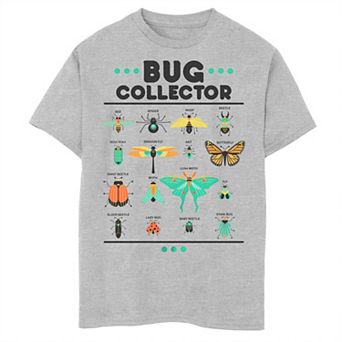 Boys 8-20 Bug Collector Rows Of Bugs Labeled Plus Tee