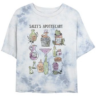 Disney's The Nightmare Before Christmas Juniors' Sally's Apothecary Bombard Wash Cropped Graphic Tee