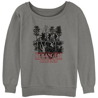 Juniors' Stranger Things The Upside Down Logo Slouchy Terry