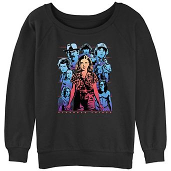 Juniors' Stranger Things Eleven Group Shot Slouchy Sweatshirt