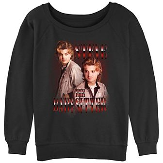 Juniors' Stranger Things Steve The Babysitter Slouchy Sweatshirt