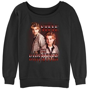 Juniors' Stranger Things Steve The Babysitter Slouchy Sweatshirt