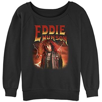 Juniors' Stranger Things Eddie Munson Hellfire Club Slouchy Sweatshirt