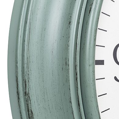 La Crosse Technology 18-in. Indoor/Outdoor Sage Green Quartz Clock with Temperature & Humidity