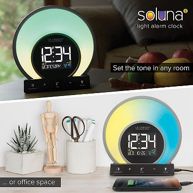 La Crosse Technology Soluna S Sunrise & Sunset Light Digital Alarm Clock with USB