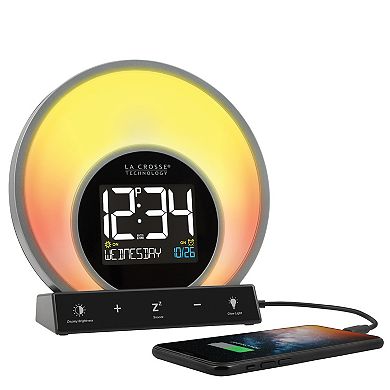 La Crosse Technology Soluna S Sunrise & Sunset Light Digital Alarm Clock with USB