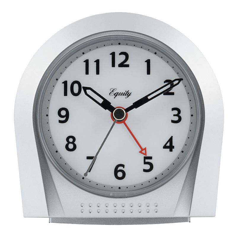 Equity by La Crosse Silver Silent Sweep Night Vision Alarm Tabletop Clock  21103