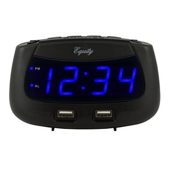 La Crosse Technology Equity by La Crosse Blue LED Dual USB Digital Alarm Clock