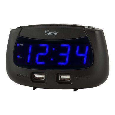 La Crosse Technology Equity by La Crosse Blue LED Dual USB Digital Alarm Clock
