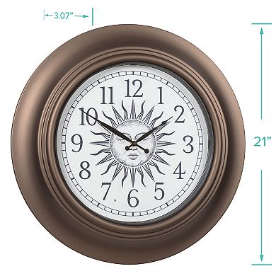 La Crosse Technology 21-in. Indoor/Outdoor Wall Clock with Sun & Moon Dial