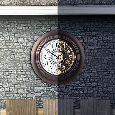 La Crosse Technology 21-in. Indoor/Outdoor Wall Clock with Sun & Moon Dial