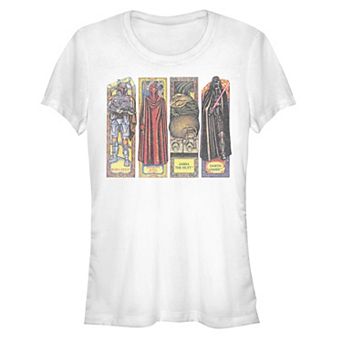 Juniors' Star Wars The Return Of The Jedi Stained Glass Stuff Panels Graphic Tee