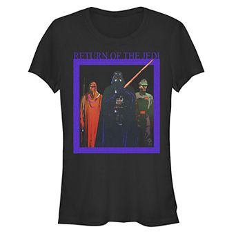 Juniors' Star Wars The Return Of The Jedi Vader Box Poster Graphic Tee