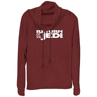 Juniors' Star Wars The Return Of The Jedi Typography Cowlneck Graphic Lightweight Long Sleeve