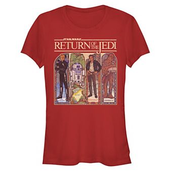 Juniors' Star Wars The Return Of The Jedi Stained Glass Box Up Graphic Tee