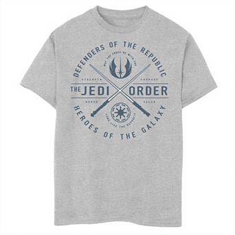 Boys 8-20 & Husky Star Wars Clone Wars Sabers Emblem Graphic Tee