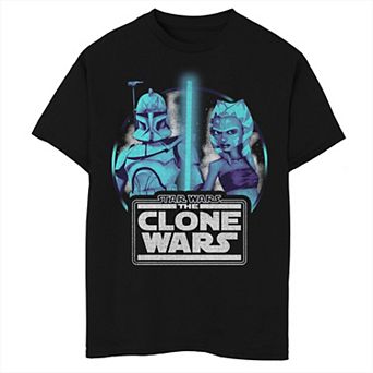 Boys 6-20 Star Wars Clone Wars Ahsoka & Rex Lightsaber Graphic Tee