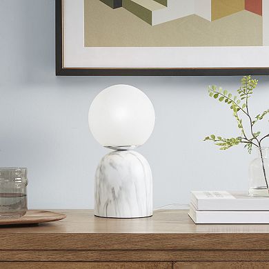 INK+IVY Nelia Frosted Glass Globe Lamp Table Decor