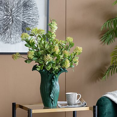 Green Floral Decorative Vase Floor Decor