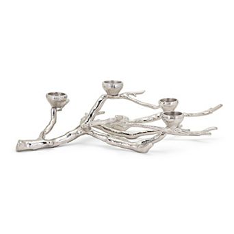 Silver Finish Tree Branch Tealight Candle Holder Table Decor