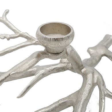 Silver Finish Tree Branch Tealight Candle Holder Table Decor