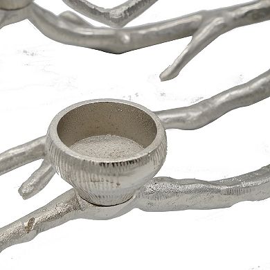 Silver Finish Tree Branch Tealight Candle Holder Table Decor