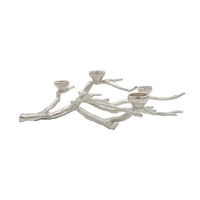 Silver Finish Tree Branch Tealight Candle Holder Table Decor