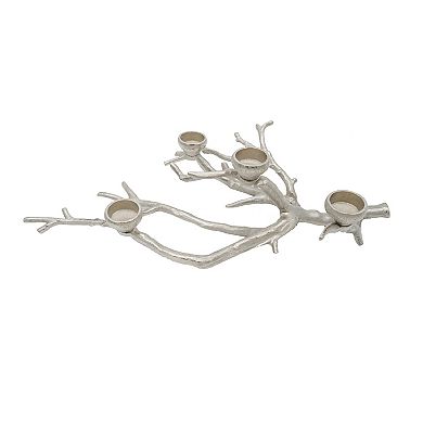Silver Finish Tree Branch Tealight Candle Holder Table Decor