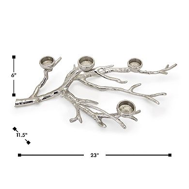 Silver Finish Tree Branch Tealight Candle Holder Table Decor