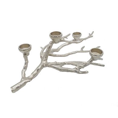 Silver Finish Tree Branch Tealight Candle Holder Table Decor