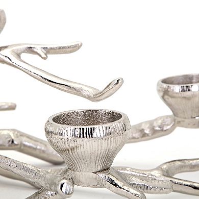 Silver Finish Tree Branch Tealight Candle Holder Table Decor
