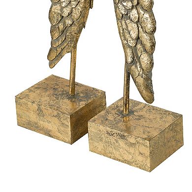 Gold Finish Wing Bookends Table Decor 2-piece Set