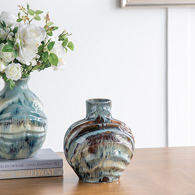 A&B Home Reactive Glazed Vase Table Decor