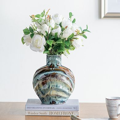 A&B Home Reactive Glazed Vase Table Decor